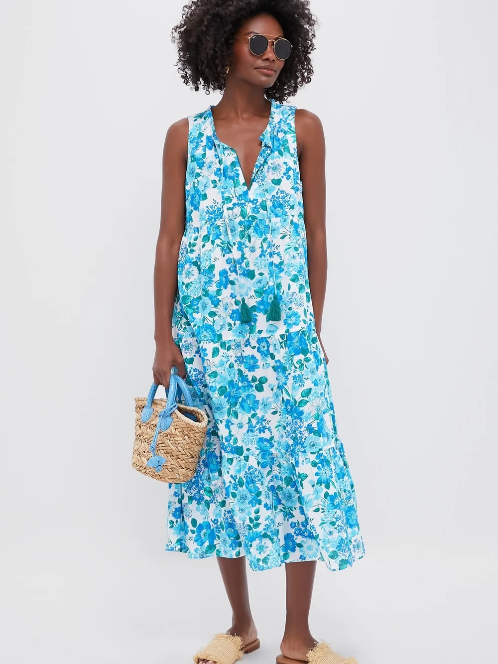 Tuckernuck Blue & White Floral Maxi Dress